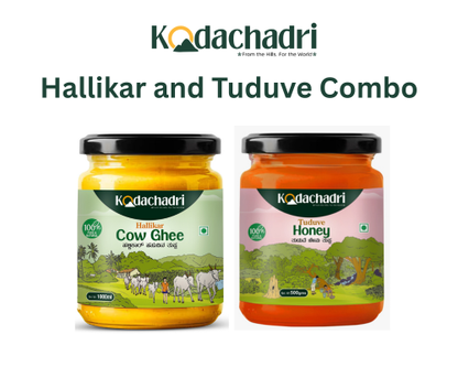 Hallikar cow ghee and Tuduve Honey Combo